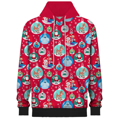 Christmas Festive Atmosphere Print Hooded Sweatshirt