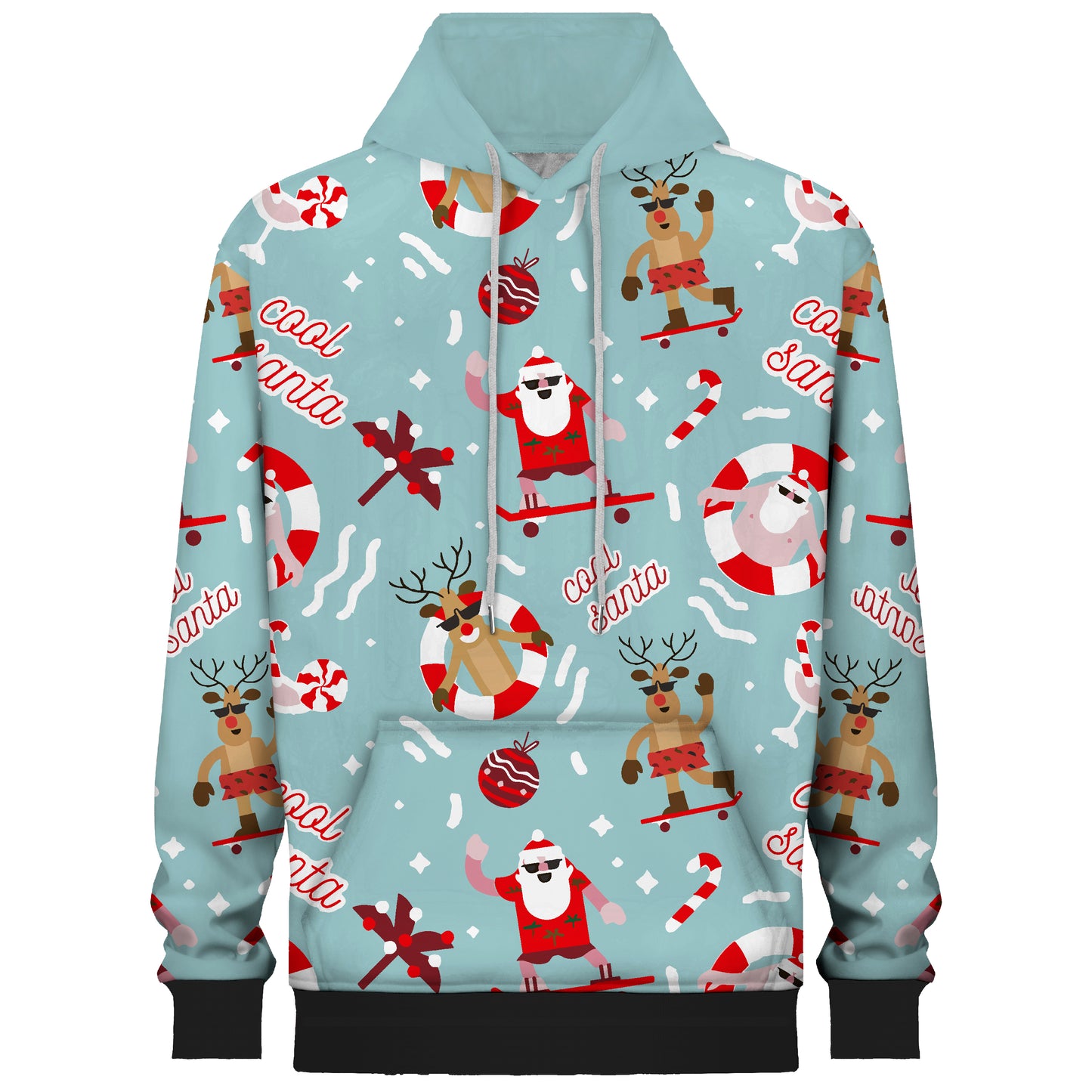 Fun Christmas Prints Hooded Sweatshirt