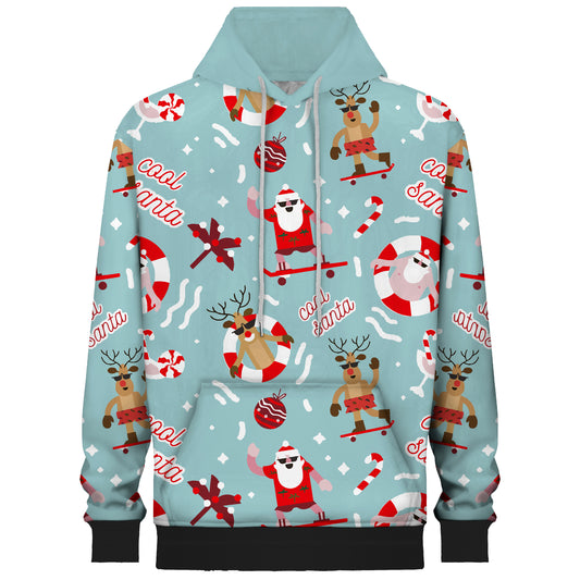 Fun Christmas Prints Hooded Sweatshirt