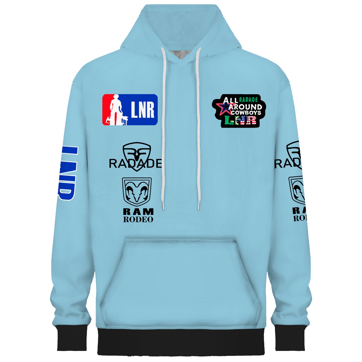 Lake blue Basic Hooded Sweatshirt