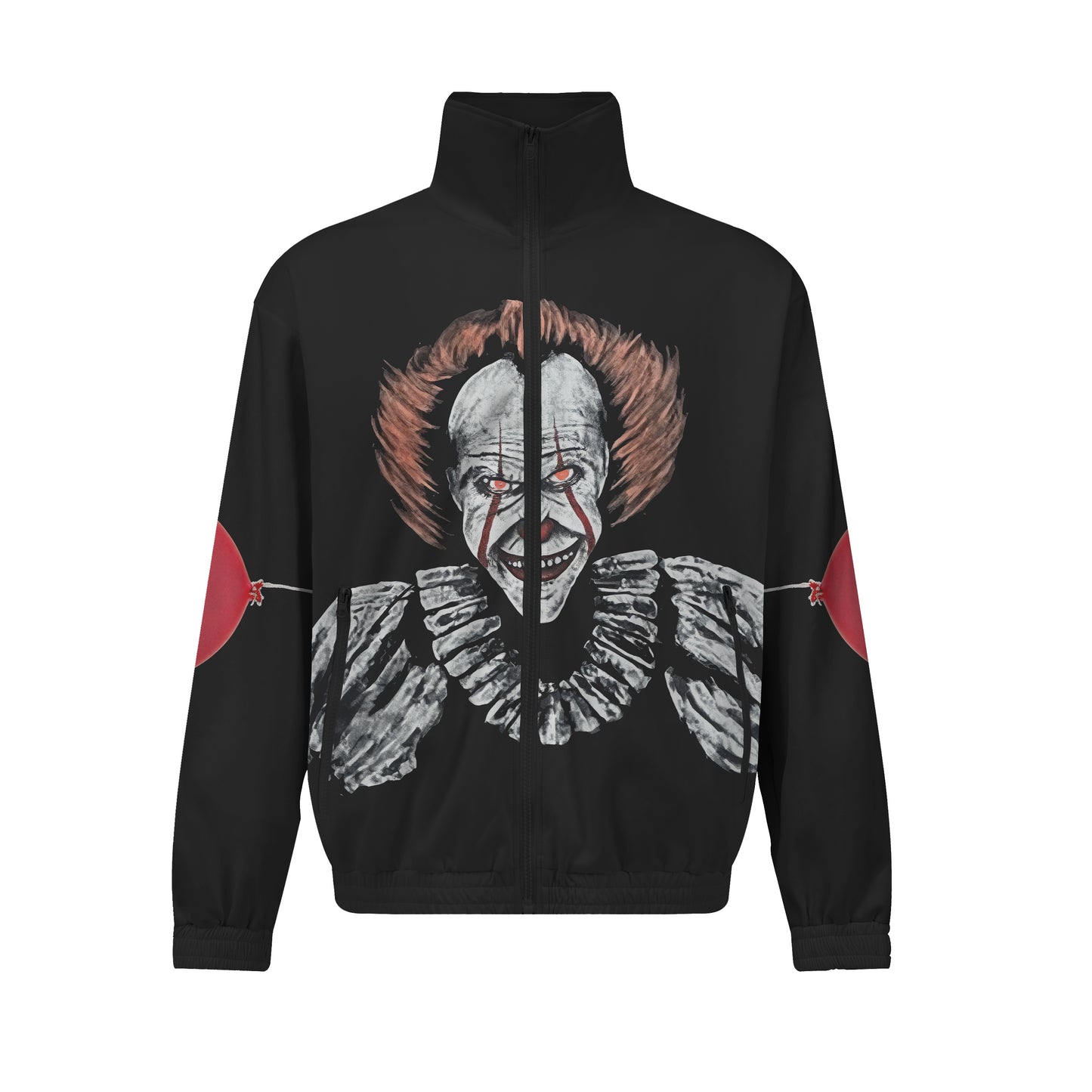 Halloween Clown Print Zip Up Track Suit Top