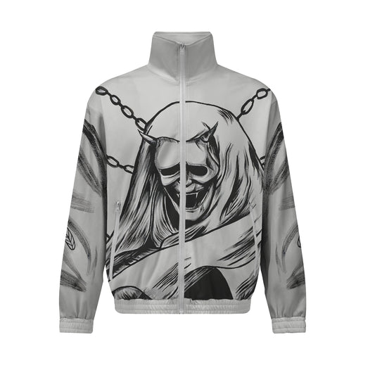 Vampire Demon Print Zip Up Track Suit Top