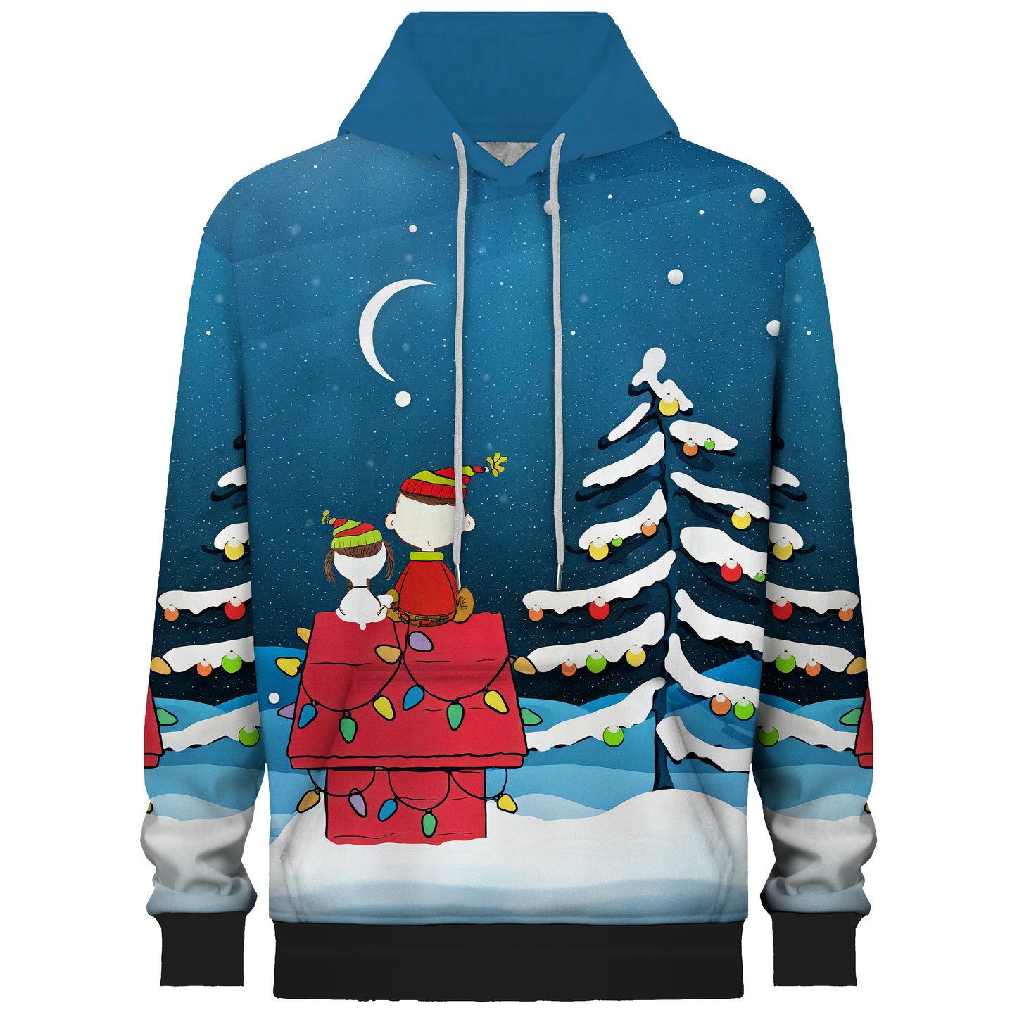 Christmas Together Print Hooded Sweatshirt