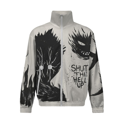 Halloween Print Zip Up Track Suit Top