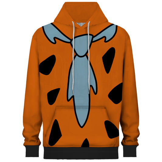 Tie Shape Print Hooded Sweatshirt