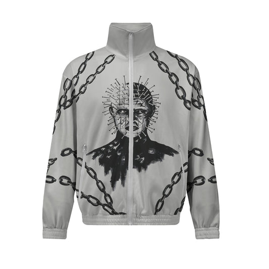 Classic Horror Movie Hellraiser Print Zip Up Track Suit Top For Men