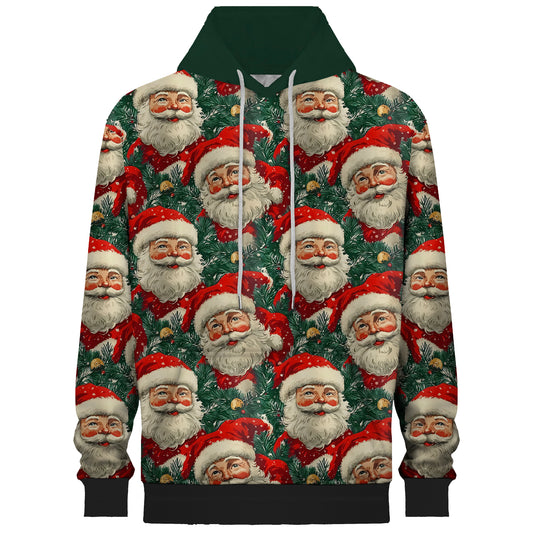 Santa Claus Print Hooded Sweatshirt For Men