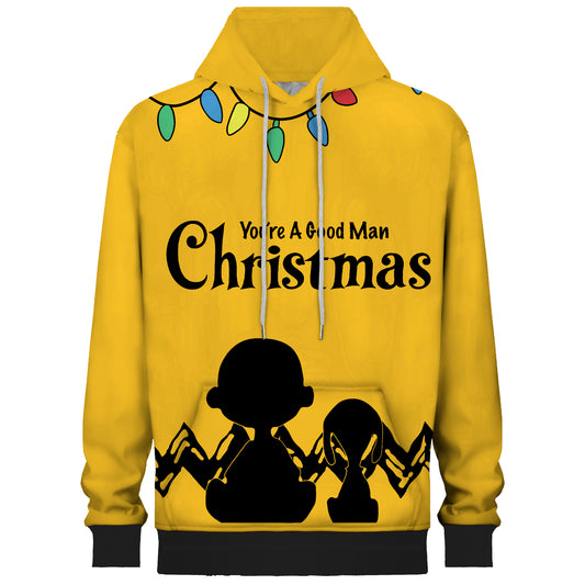 Christmas Letter Print Hooded Sweatshirt