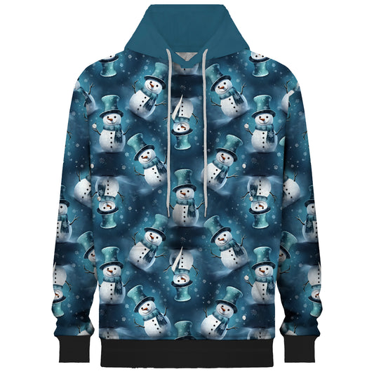 Gentleman Snowman Print Hooded Sweatshirt