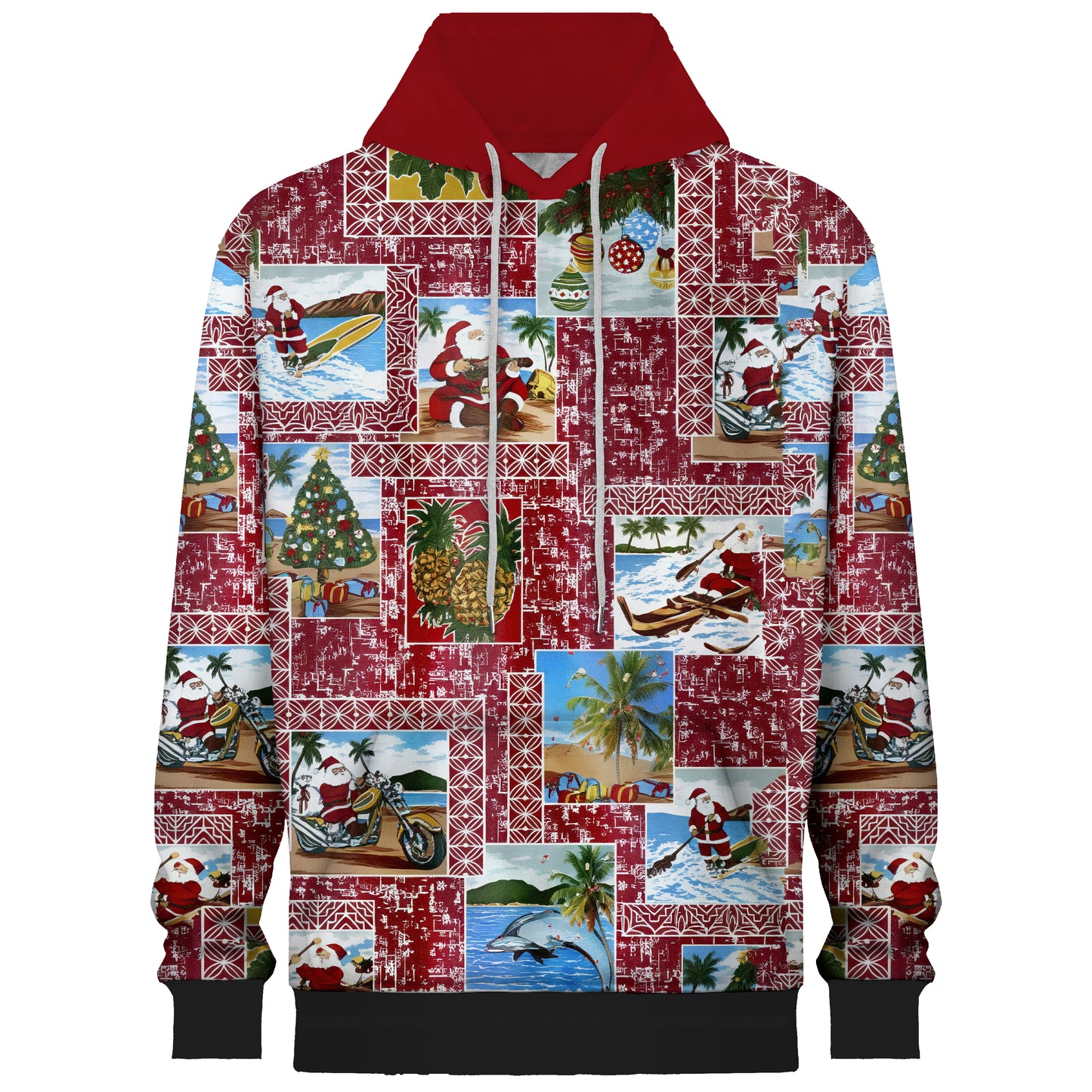 Santa Claus Travels To Sea Hooded Sweatshirt