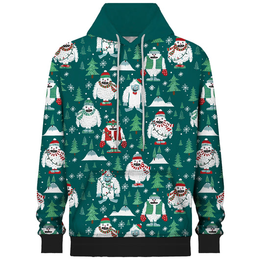 Funny Christmas Snowman Print Hooded Sweatshirt