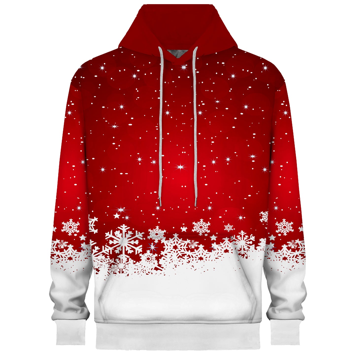 Snowflakes Print Hooded Sweatshirt