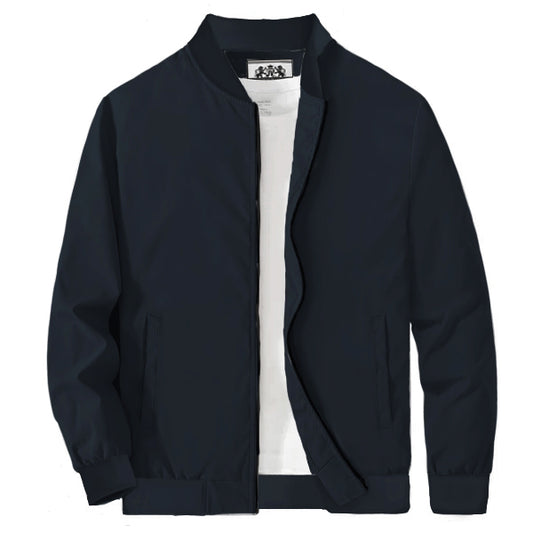 Bomber Jacket Dark Blue Zip-Up Coat