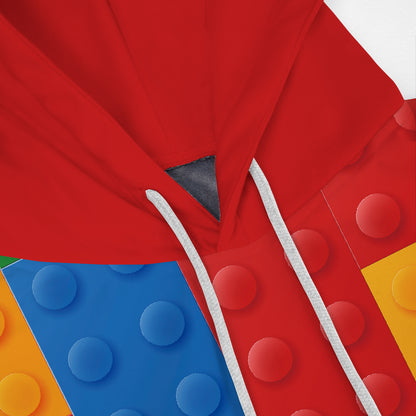 Colorful Lego Print Hooded Sweatshirt