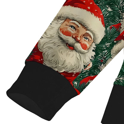 Santa Claus Print Hooded Sweatshirt For Men