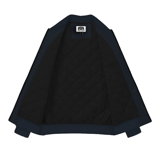 Bomber Jacket Dark Blue Zip-Up Coat