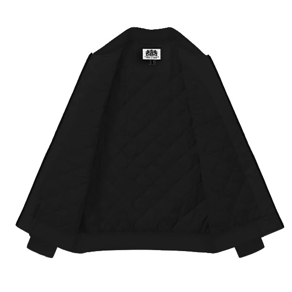 Bomber Jacket Black Zip-Up Coat