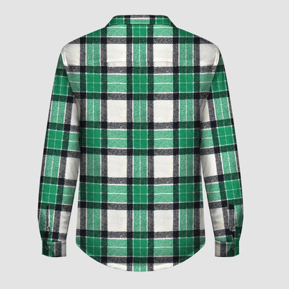 L902 Plaid Button Flannel Jacket