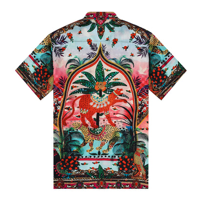 Tropical Wild Style Silk Fiber Short Sleeve Shirt