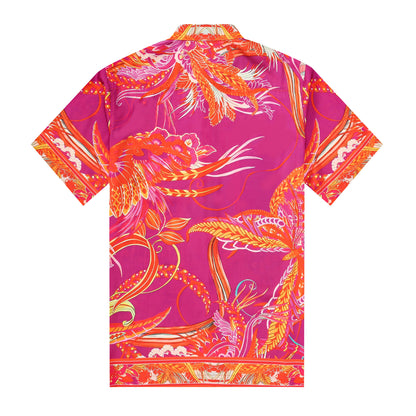 Gorgeous Butterflies Pattern Silk Fiber Short Sleeve Shirt