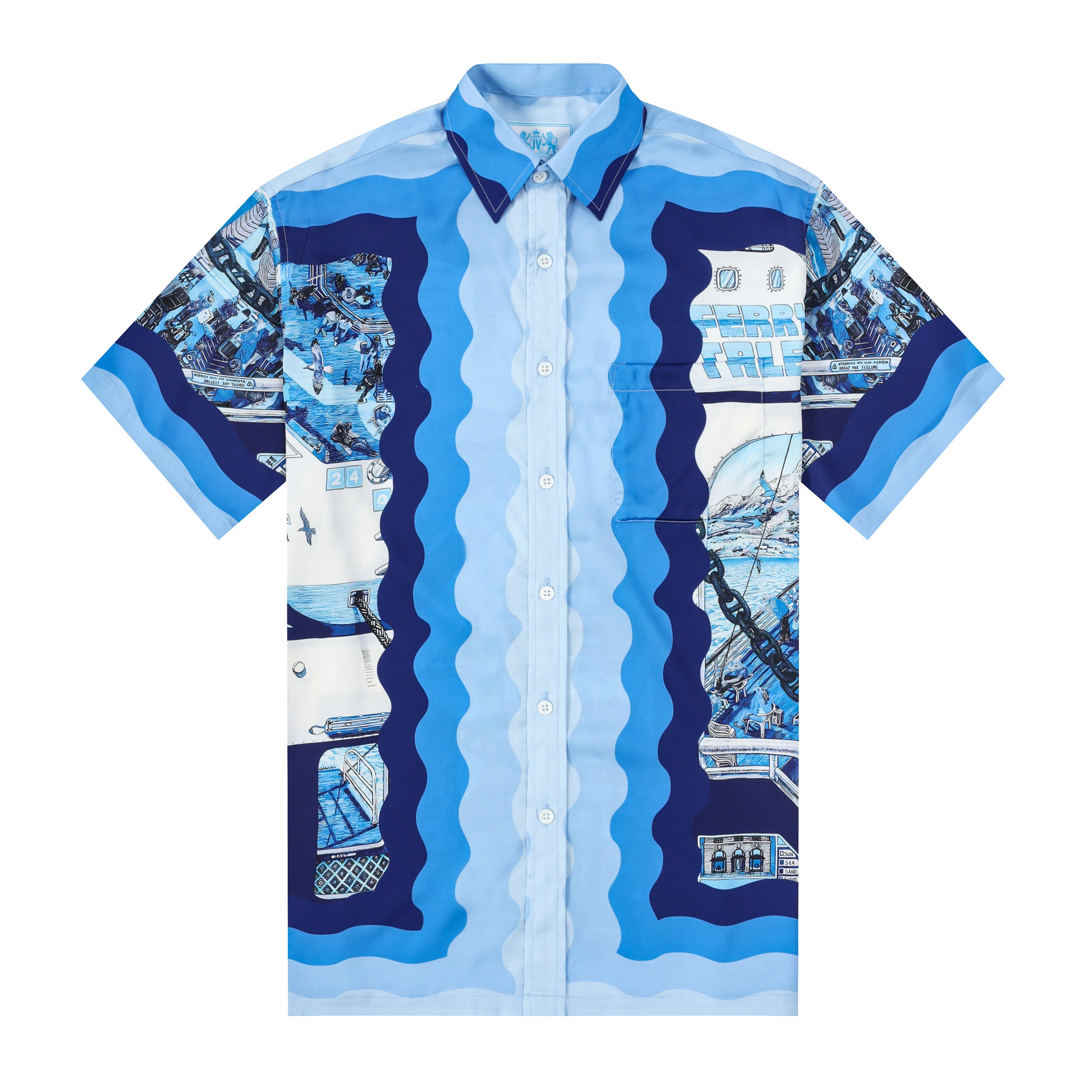 Ferry Comic Pattern Short Sleeve Casual Shirt – Jonvidesign